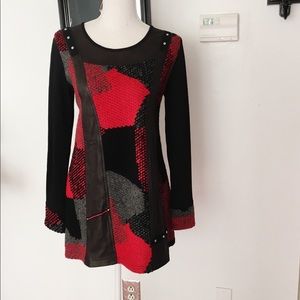 Vex Collection Red Black Mini Dress or Tunic Size 10